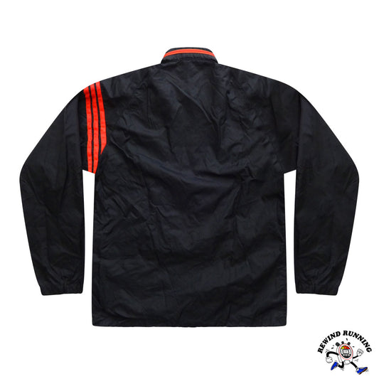 Adidas Vintage 70s 80s Men's M Trefoil Track Jacket Black Orange Zip Descente Back