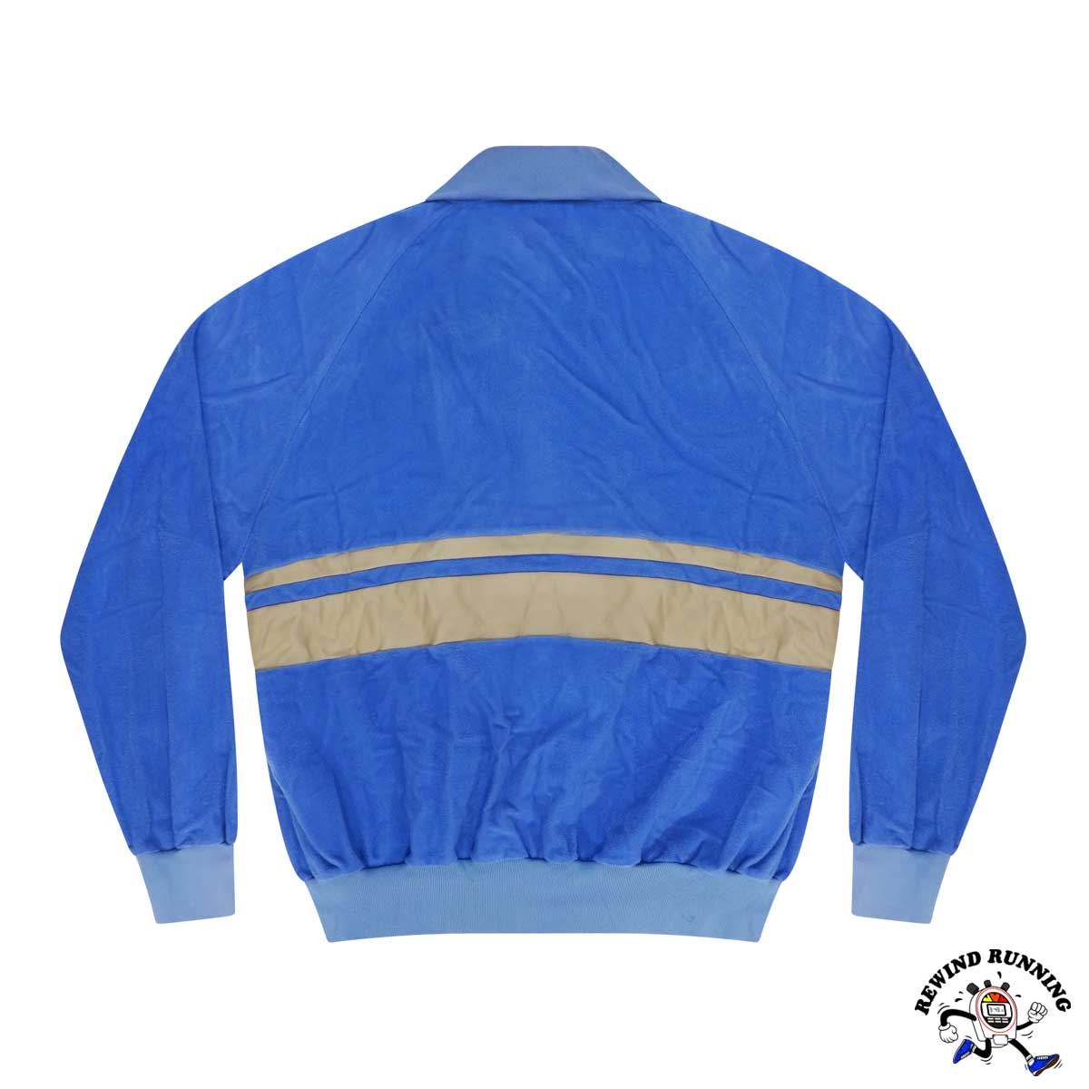 Vintage 1970s / 80s Osaga Running Track Jacket in Blue &amp; Tan